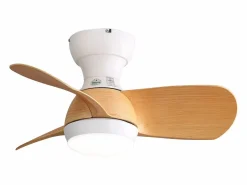 Aire Acondicionado, Ventilación|Ventilador de techo de madera clara de 23 pulgadas - Ventilador de techo con luz LED y 3 aspas de ABS - para dormitorio
