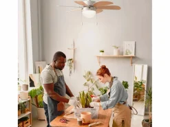 Aire Acondicionado, Ventilación|Ventilador de techo Geneva 6030W Universal Blue 50W 6 aspas reversibles /natural Ø76 cm