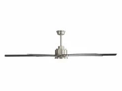 Aire Acondicionado, Ventilación|Ventilador de techo inteligente de 66" con luz LED ajustable, 8 aspas, ABS, níquel cepillado, motor CC reversible (167,64 x 167,64 x 35,56 cm)