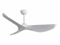 Ventilador de techo interior de 52 pulgadas con control remoto de 6 velocidades, 3 aspas de ABS, motor CC reversible, (132 x 132 x 30 cm) Blanco Clearance