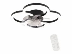 NETTLIFE Ventilador de techo LED con iluminación - 40 W, silencioso, , con control remoto, temporizador regulable de 6 velocidades Negro Outlet
