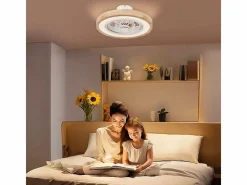 Ventilador de techo natural - Ventilador de techo con luz LED y 6 velocidades - para dormitorio^ Sale