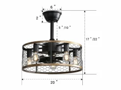 Aire Acondicionado, Ventilación|Ventilador de techo de 20 pulgadas - Ventilador de techo con 7 aspas de ABS y control remoto - para sala de estar y comedor