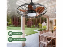 Aire Acondicionado, Ventilación|Ventilador de techo para exterior con LED, 20 pulgadas, motor de CC, 5 aspas de ABS, color , montaje colgante (50,8 x 50,8 x 47,5 cm)