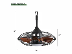 Aire Acondicionado, Ventilación|Ventilador de techo para exterior con LED, 20 pulgadas, motor de CC, 5 aspas de ABS, color , montaje colgante (50,8 x 50,8 x 47,5 cm)