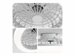 Ventilador de techo sin aspas con luz y control remoto, diseño moderno, ABS, , montaje empotrado (45,7 x 45,7 x 14,5 cm)^ Best
