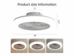 Ventilador de techo sin aspas con luz y control remoto, diseño moderno, ABS, , montaje empotrado (45,7 x 45,7 x 14,5 cm)^ Best
