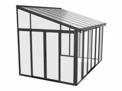 EXPERTLAND Veranda de aluminio y policarbonato con protección UV - 12 m² - antracita - MATHILDA Gris antracita Discount