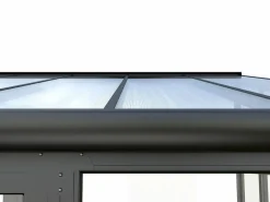 EXPERTLAND Veranda de aluminio y policarbonato con protección UV - 12 m² - antracita - MATHILDA Gris antracita Discount