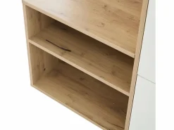 ModernLuxe Armario De Entrada|Vestidor 100×38,5×190 cm - con espejo y zapatero - con 1 cajón y 2 compartimentos - blanco + natural