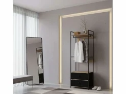 Armario Abierto, Vestidor|Vestidor abierto 2 cajones roble cambrian/negro 60x175 cm dormitorio