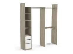 Vestidor Abierto Swing, 3 cajones roble/ Blanco Best