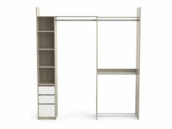 Vestidor Abierto Swing, 3 cajones roble/ Blanco Best