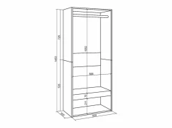Vestidor abierto, 60x35x145cm, Dormitorio, habitación, Armario, perchero, Roble^Skraut Home Clearance