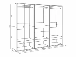 Skraut Home Vestidor abierto, 180x35x145cm, Dormitorio, habitación, Armario, perchero, Blanco Clearance
