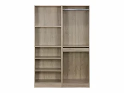 Vestidor con 5 estantes, una barra de colga y portapantalones natural^Sweeek Outlet