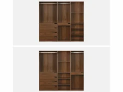 Sweeek Armario Abierto, Vestidor|Vestidor módulo de 3 elementos nogal