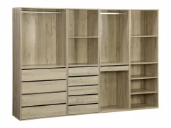 Sweeek Armario Abierto, Vestidor|Vestidor módulo de 4 elementos natural