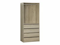Sweeek Armario Abierto, Vestidor|Vestidor módulo de 4 elementos natural