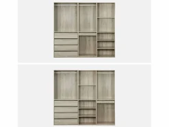Sweeek Armario Abierto, Vestidor|Vestidor módulo de 3 elementos natural