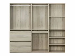 Sweeek Armario Abierto, Vestidor|Vestidor módulo de 3 elementos natural