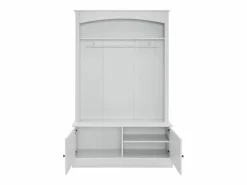ModernLuxe Vestidor moderno - con perchero y almacenamiento para zapatos - Banco de almacenamiento - con ganchos - Blanco Sale