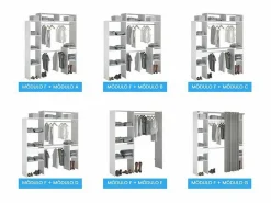Vestidor Modular Abierto Custom Modulo F 4 Estantes y Barra 104X204 cm^ Best