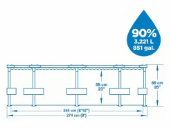 Bestway Piscina Tubular|VidaXL Piscina desmontable Steel Pro Max Ø274 cm