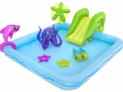 Bestway VidaXL Piscina hinchable Fantastic Aquarium tobogán + rociador de agua 86x239x206 cm Multicolor Outlet