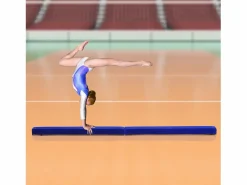 Viga de gimnasia plegable para interior y exterior, piel serraje, hasta 120 kg, color (210x10x6,5 cm) Azul Hot