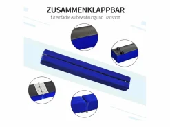 Viga de gimnasia plegable para interior y exterior, piel serraje, hasta 120 kg, color (210x10x6,5 cm) Azul Hot
