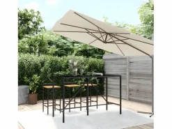 Village Green-Green Ridge Mesa alta bar ratán PE y superficie vidrio 180x70x110 cm^Garden Furniture Hot