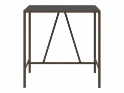 Garden Furniture Mesa Alta|Village Green-Green Ridge Mesa alta bar superficie vidrio ratán PE marrón 110x70x110 cm