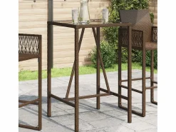 Garden Furniture Village Green-Green Ridge Mesa de bar de exterior ratán sintético marrón 70x70x110 cm Marru00f3n Sale
