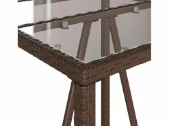 Garden Furniture Village Green-Green Ridge Mesa de bar de exterior ratán sintético marrón 70x70x110 cm Marru00f3n Sale