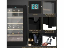 Homcom Vinoteca|Vinoteca 65L 24 botellas 5-20ºC G 75 cm