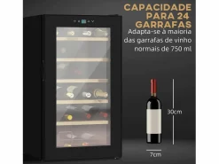 Homcom Vinoteca|Vinoteca 65L 24 botellas 5-20ºC G 75 cm