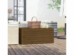 Violeta Baúl de jardín madera maciza pino marrón miel 101x50,5x46,5 cm^Garden Furniture Discount