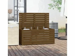 Violeta Baúl de jardín madera maciza pino marrón miel 101x50,5x46,5 cm^Garden Furniture Discount