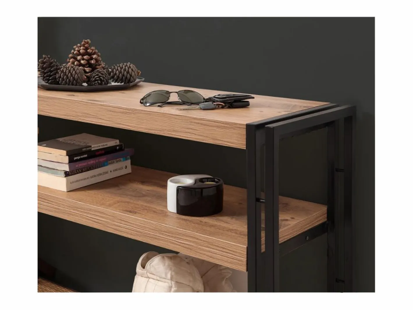 VIRRAT Escritorio escandinavo efecto roble - 2 cajones^Concept-Usine Online