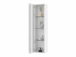 ModernLuxe Vitrina 40×29×170 cm - iluminación LED multicolor con mando - divisiones de cristal - Blanco Best
