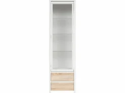 Petits-Meubles Vitrina|Vitrina 1 puerta 2 cajones Soren Blanco y Madera