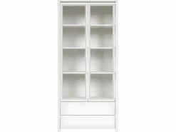 Petits-Meubles Vitrina Para Vajilla|Vitrina 2 puertas 2 cajones Soren Blanca