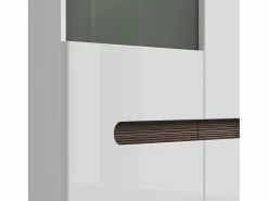 Petits-Meubles Vitrina 2 puertas con LED Darrel lacado y Madera Blanco Outlet
