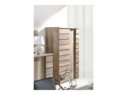 Meublorama Vitrina Para Vajilla|Vitrina 2 puertas correderas ROMI - Color roble dab canyon - 120 x 180 x 55 cm