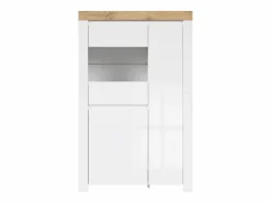 Petits-Meubles Vitrina Para Vajilla|Vitrina 3 puertas Hella Blanca y Madera