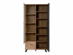 Calicosy Vitrina Para Vajilla|Vitrina 2 Puertas y 2 Cajones Decoración Roble L92 cm - Lublin