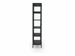 Vitrina|Vitrina alta puertas y laterales de cristal estructura metal negra