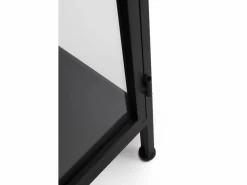 Vitrina|Vitrina alta puertas y laterales de cristal estructura metal negra