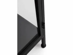 Vitrina|Vitrina alta puertas y laterales de cristal estructura metal negra